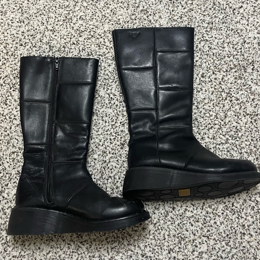 Y2K Dr Marten Calf High Platform Heel Round Toe Airwair Boots